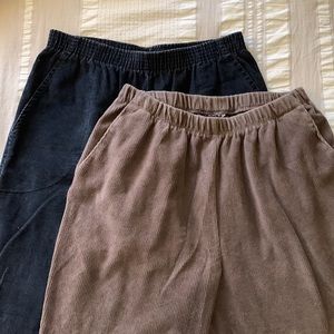 TWO PAIRS of vintage high rise corduroy stretchy pants
